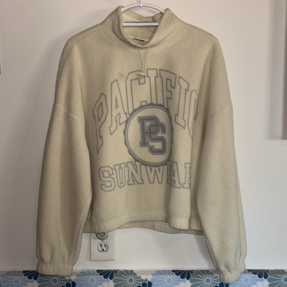 PacSun Pacific Sunwear Cropped Oversized Pullover Fleece, Size M